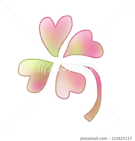 Illustration of a pink four-leaf clover 122625117