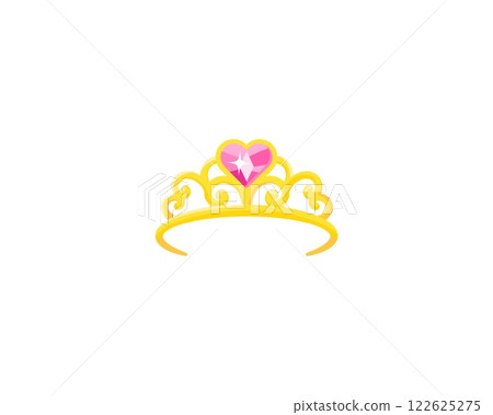 Princess crown with diamonds for royal and elegant designs. 122625275