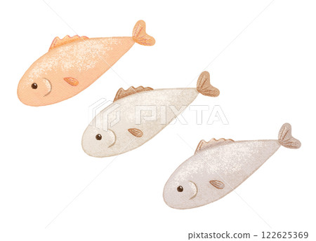 Cute little fish, watercolor hand drawn isolated illustration for kids 122625369