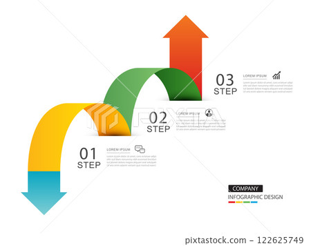 Infographics arrow symbol timeline business steps to success. Infographics arrow symbol timeline business steps to success. 122625749