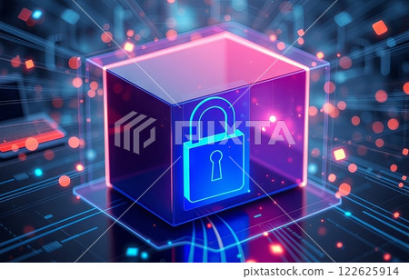 Data protection and cyber security abstract background. 122625914