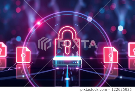 Data protection and cyber security abstract background. 122625925