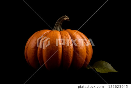 Halloween pumpkin on dark background. 122625945