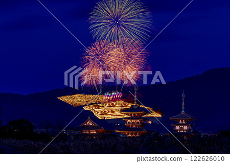 Wakakusayama Burning and Fireworks (Yakushiji Five-Story Pagoda) -22 122626010