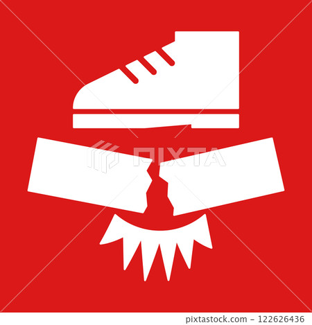 有關如何處理行李的說明的護理標記：“請勿踩踏” 122626436