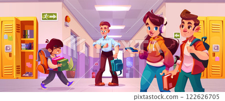 School corridor with people 122626705