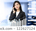 businesswoman working mobile phone for online business  financial invesment and funding 122627124