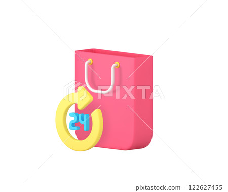 24 hours shopping always available shop store supermarket 3d icon realistic vector illustration 24 hours shopping always available shop store supermarket 3d icon realistic vector illustration 122627455