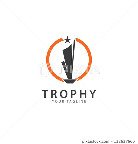 trophy logo vector illustration  winner award logo template 122627660