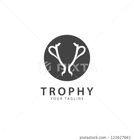trophy logo vector illustration  winner award logo template 122627661