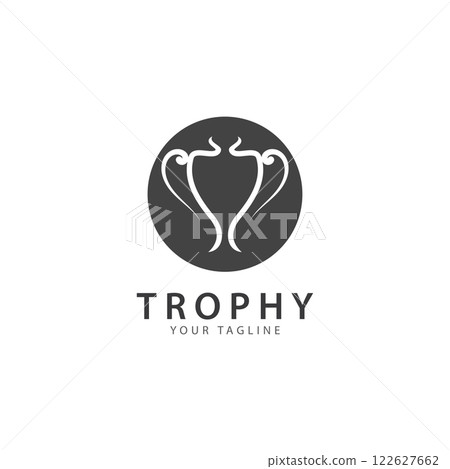 trophy logo vector illustration  winner award logo template 122627662