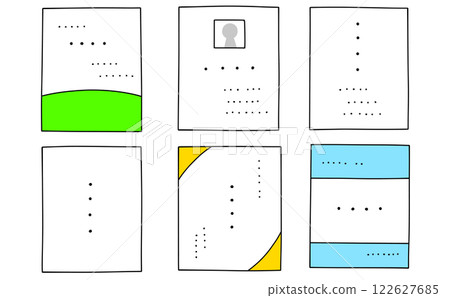 一套簡單的純色垂直名片 122627685