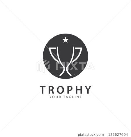 trophy logo vector illustration  winner award logo template 122627694