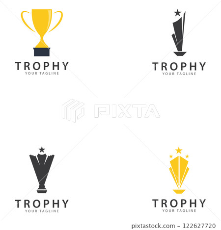 trophy logo vector illustration  winner award logo template 122627720