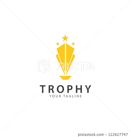 trophy logo vector illustration  winner award logo template 122627747