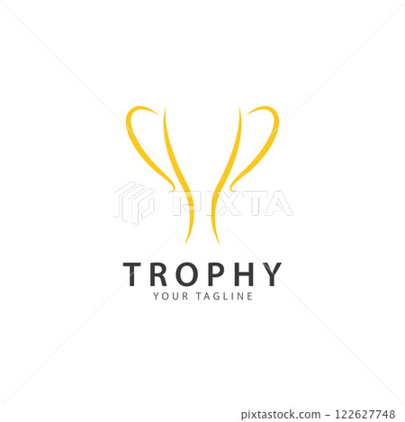 trophy logo vector illustration  winner award logo template 122627748