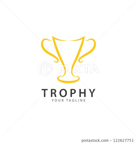 trophy logo vector illustration  winner award logo template 122627751