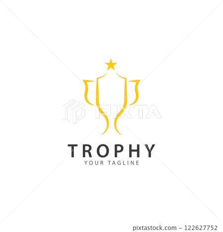 trophy logo vector illustration  winner award logo template 122627752