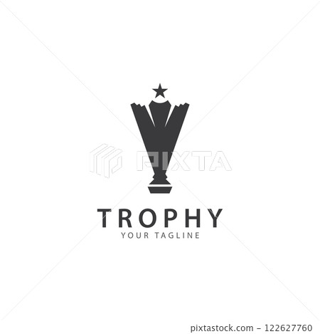 trophy logo vector illustration  winner award logo template 122627760