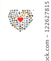 Colorful heart illustration, red 122627815