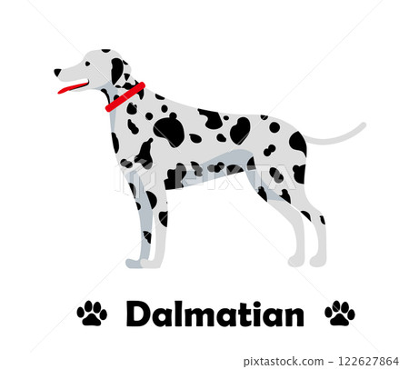 達爾馬提亞狗平面設計，簡單圖示一隻側躺的狗 122627864