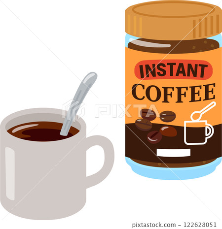 即溶咖啡瓶和杯子 122628051