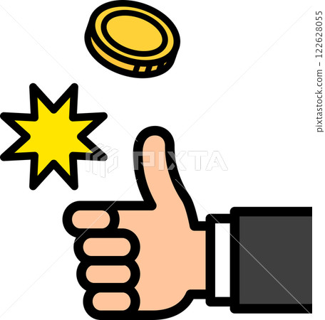 Hand tossing a coin, coin toss Hand tossing a coin, coin toss 122628055