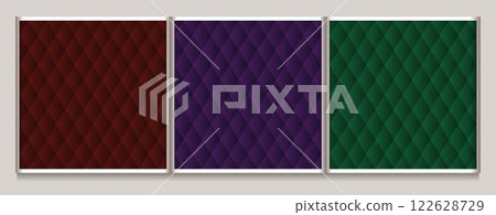 Classic volume seamless patterns like upholstery. Traditional rhombus grid. Dark backgrounds 122628729