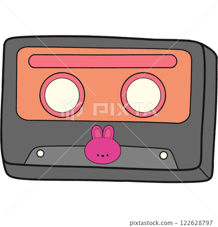 The illustration of a tape cassette The illustration of a tape cassette 122628797