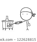 A blacksmith forges metal 122628815