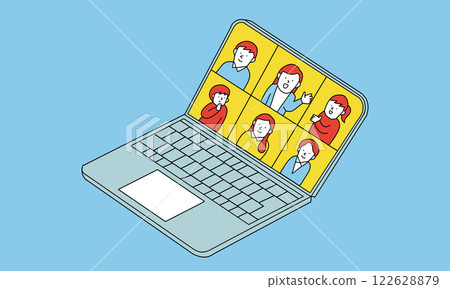 線上會議的插圖 線上會議的插圖 122628879