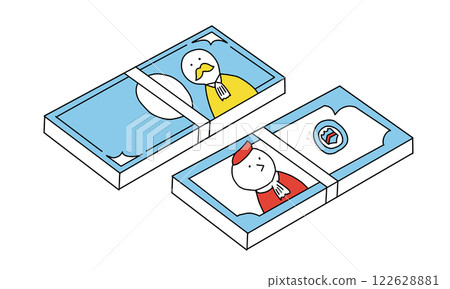 Illustration of banknotes and bills Illustration of banknotes and bills 122628881