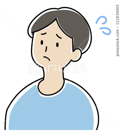 Illustration of a man who is in trouble/anxious Illustration of a man who is in trouble/anxious 122630005