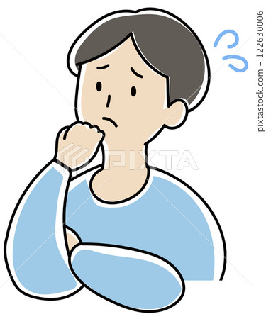 Illustration of a man who is in trouble/anxious Illustration of a man who is in trouble/anxious 122630006