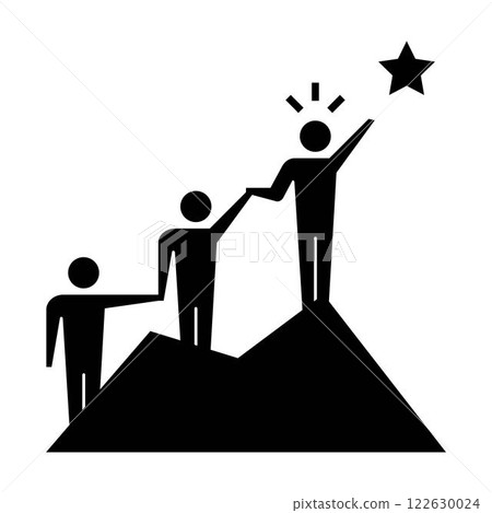 Leadership icon vector group of people and leader symbol in glyph pictogram illustration 122630024