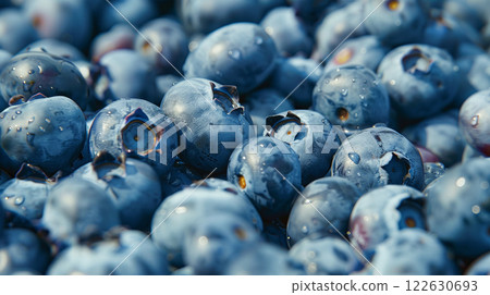 Abundance of juicy blueberries in a natural setting 122630693