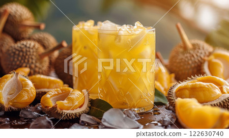 Refreshing durian fruit juice with ice 122630740
