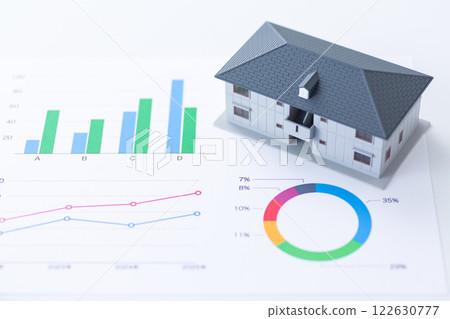 商業圖表和公寓模型 122630777