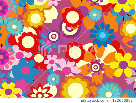 colorful spring flowers vector illustration 122630892