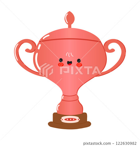 Cute Bronze Trophy Cup Character Cute Bronze Trophy Cup Character 122630982