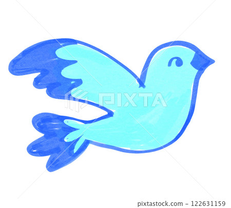 Child drawing of adorable cute flying dove 122631159