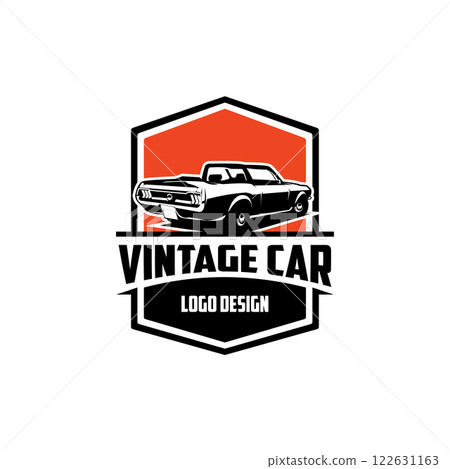 vector illustration of a 1967 ford mustang legend car. isolated view from the back with twilight. best for logo, badge, emblem, icon, sticker design. vector illustration of a 1967 ford mustang legend car. isolated view from the back with twilight. best for logo, badge, emblem, icon, sticker design. 122631163