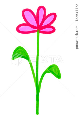 Child drawings of pink flower Child drawings of pink flower 122631172