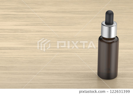 Dropper bottle on wooden desk Dropper bottle on wooden desk 122631399