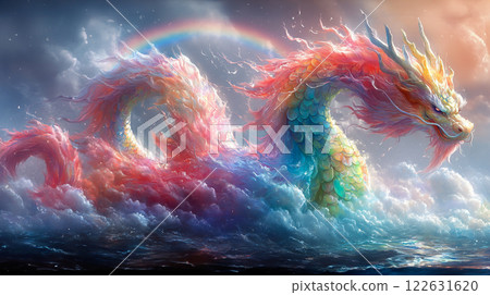 Rainbow Dragon - Fantastic harmony of sky and sea Rainbow Dragon - Fantastic harmony of sky and sea 122631620