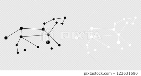 Leo constellation map set. Vector illustration. Leo constellation map set. Vector illustration. 122631680
