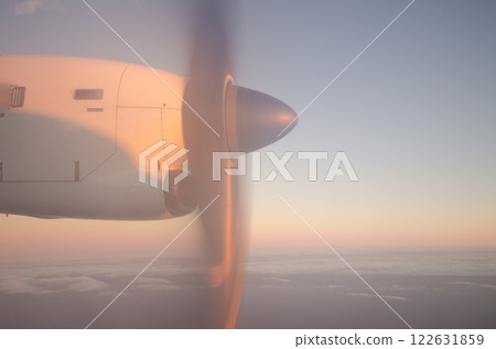 Propeller of an airplane. Propeller of an airplane. 122631859