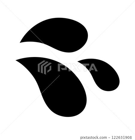水滴汗水單圖示黑色輪廓向量液體 122631908