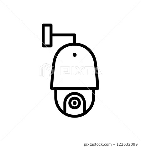 CCTV icon, video surveillance made linear style 122632099