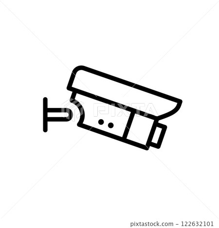 CCTV icon, video surveillance made linear style 122632101